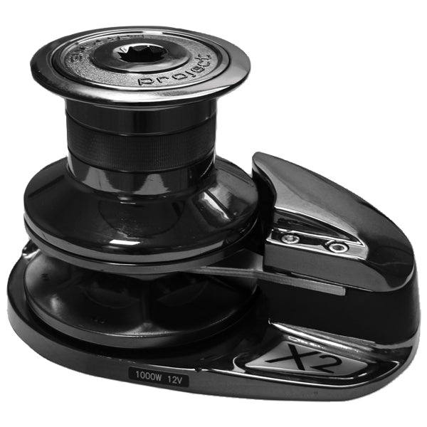 Lofrans X2 black anchor windlass 12V 1000W high chain 8mm rope 14mm