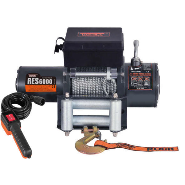 Rock RES6000 electric trailer winch 12 Vdc 4.6HP (3.4Kw) 2720 kg