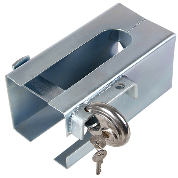 Trailer hitch lock/ball lock with disc padlock 230x110x110mm