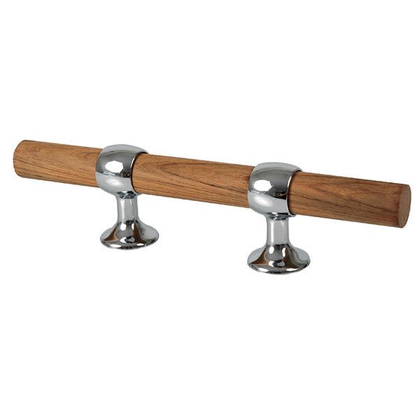 Bollard teak log 250mm Ø30 chromed