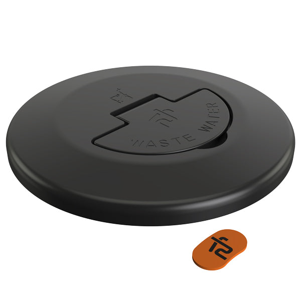 Tyre screw cap black anodized waste