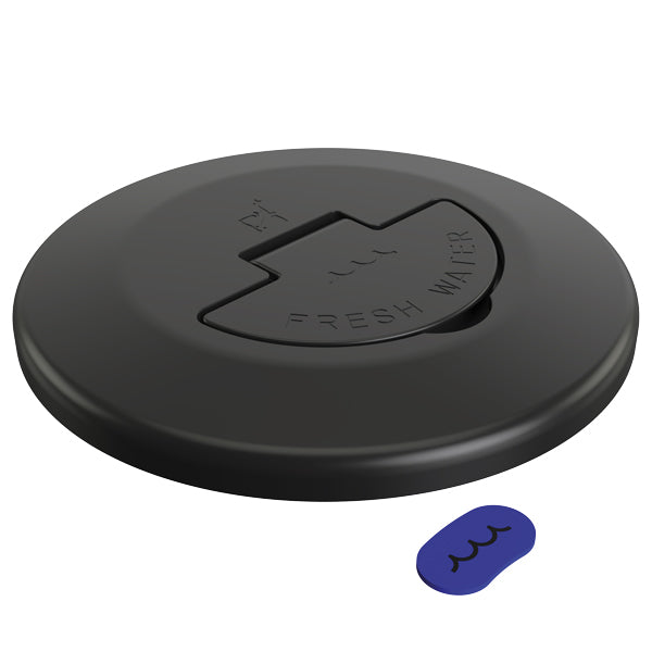 Tire valve cap black anodized water