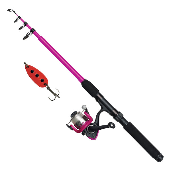 Kinetic Lille Viking Go Fishing 5.6ft Spin Fishing Rod, Red