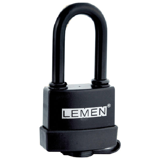Padlock LEMEN waterproof with ABS plastic coating 50mm long shackle