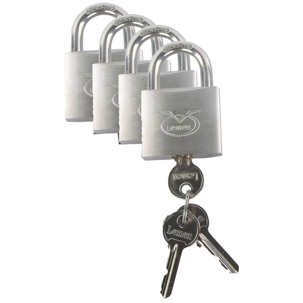 Padlock set LEMEN 4 pcs. 30mm with 3 master keys