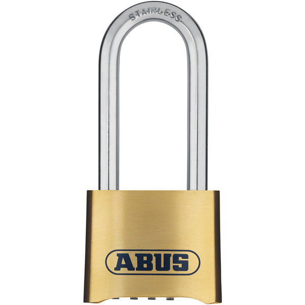 Abus brass combination padlock with high shackle 50mm