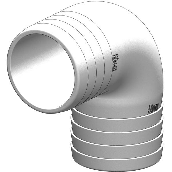 Trudesign Elbow Fitting 90° 38mm white