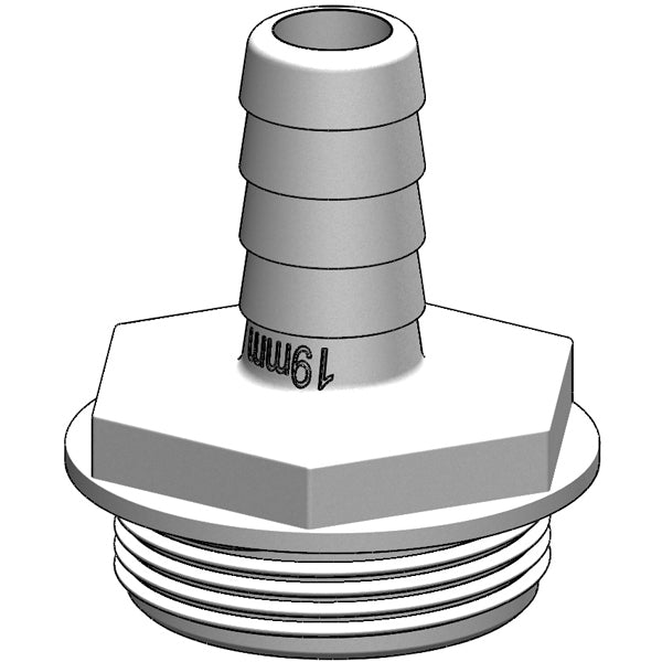 Trudesign Hose Barb 1 1/2" 19mm white, for Y-valve