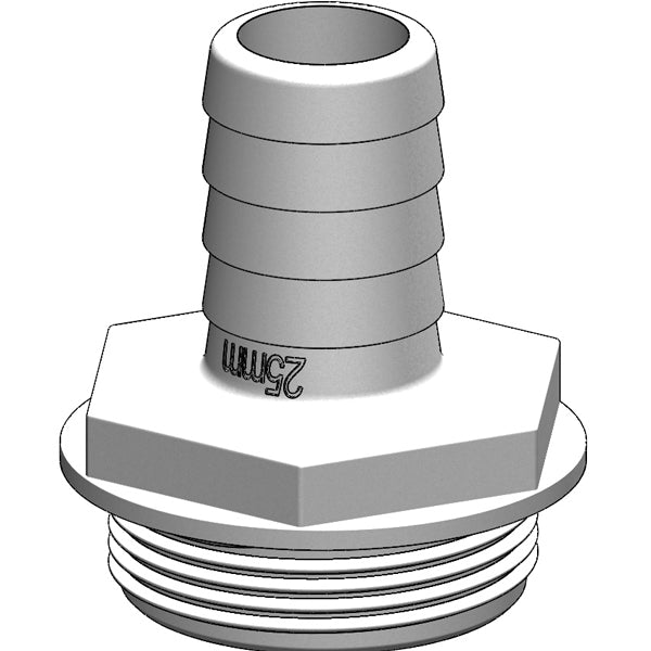 Trudesign Hose Tail 1 1/2" 25mm White, for Y-valve