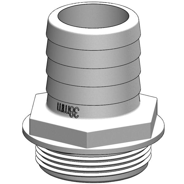 Trudesign Hose Barb 1 1/2" 38mm white, for Y-valve