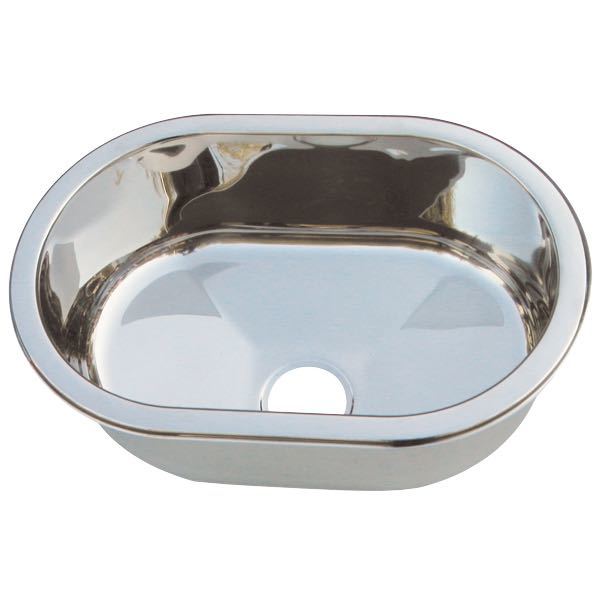 Oval stainless steel sink 26.5 x 40cm