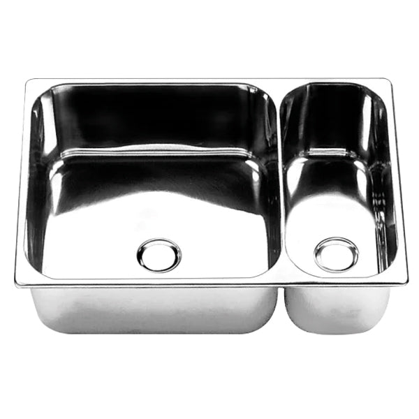 Double sink s/s. 32.5 x 51 cm