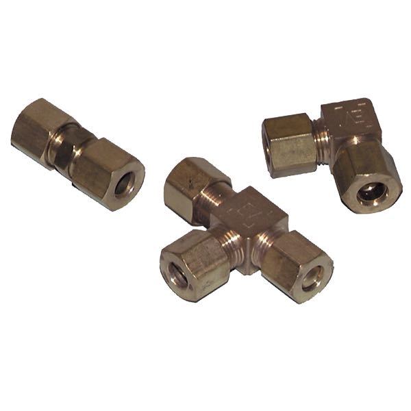 Straight brass coupling for 8mm tube