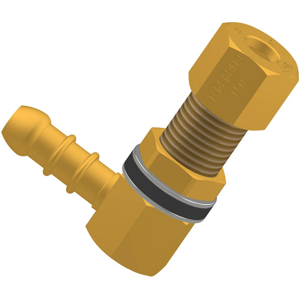 Gas fitting 90°, 8mm tube - Ø8mm hose