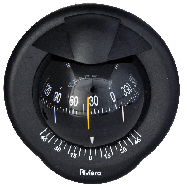 Riviera compass POLARE BP1 - 80mm, bulkhead mounting, black