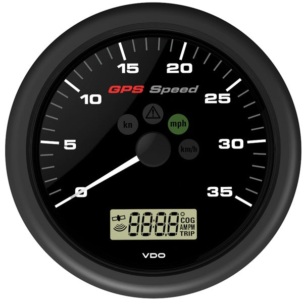 VDO GPS speed 0-12 knots, 12V with LCD display, black ø110mm