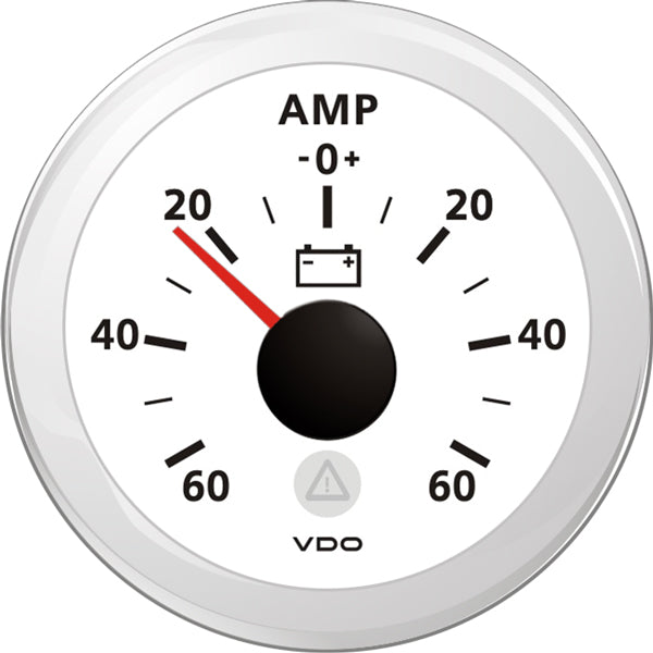 VDO ammeter 60A, white ø52mm