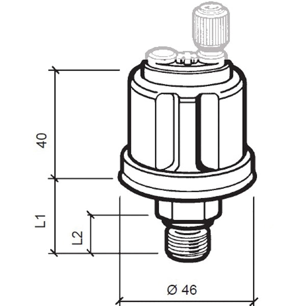 VDO oil pressure sensor 5 bar, m18x1.5, 6-24V