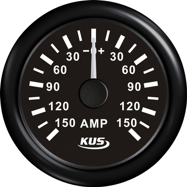 Kus Ammeter black, with 150Amp shunt 12/24V