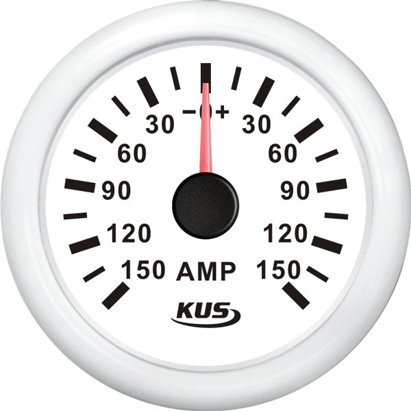 Kus Ammeter white, with 150Amp shunt 12/24V