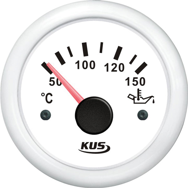 Oil temperature gauge white 50-150°C, 12/24V