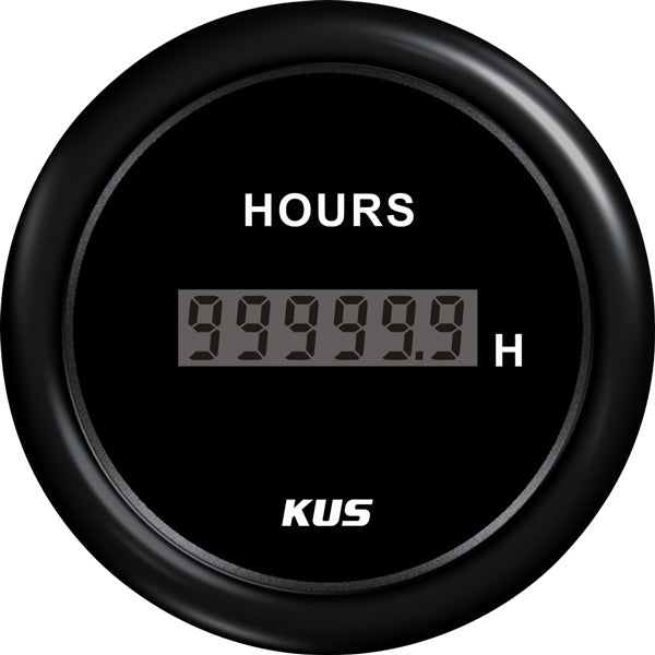 Kus digital hour meter, black, 12/24V