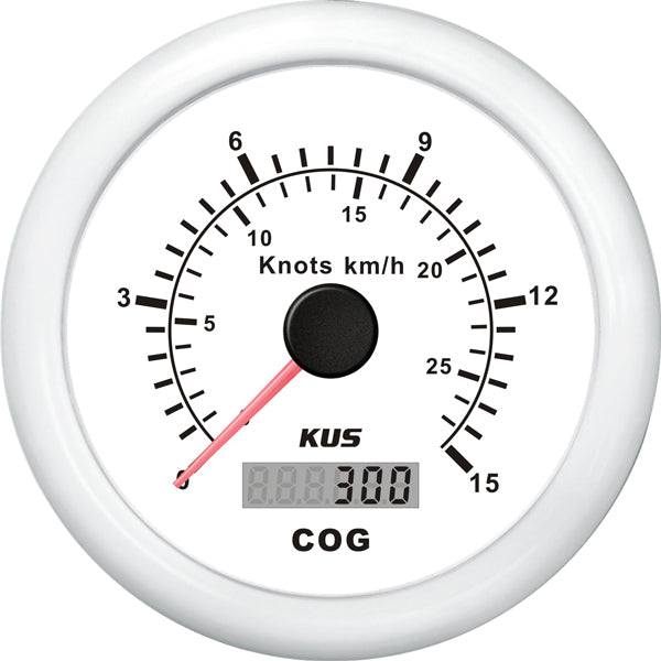 Kus GPS log 0-15 knots, white 12/24v ø85