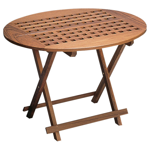 Folding table oval 80x65x57 cm unoiled