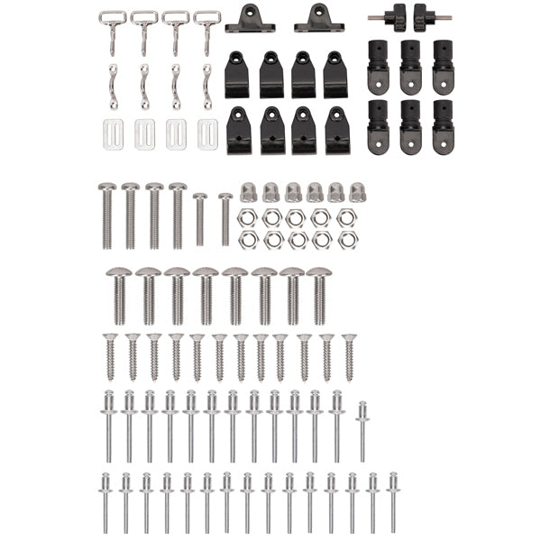 Bimini top mounting parts, screws & plastic fittings for 1 Bimini