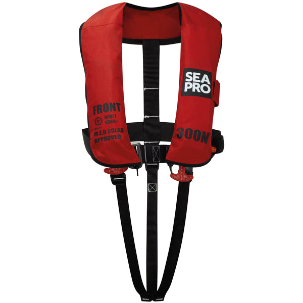 Seapro 300n SOLAS vest red with harness