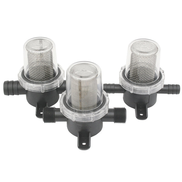 In-line water filter with fine RF screen, Ø12 mm thread