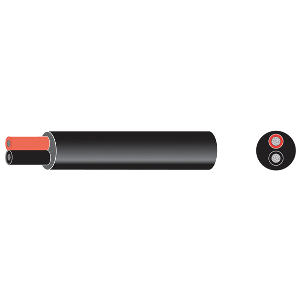 Oceanflex Marine Cable Tinned Round Red/Black 2x1.5mm2 100m