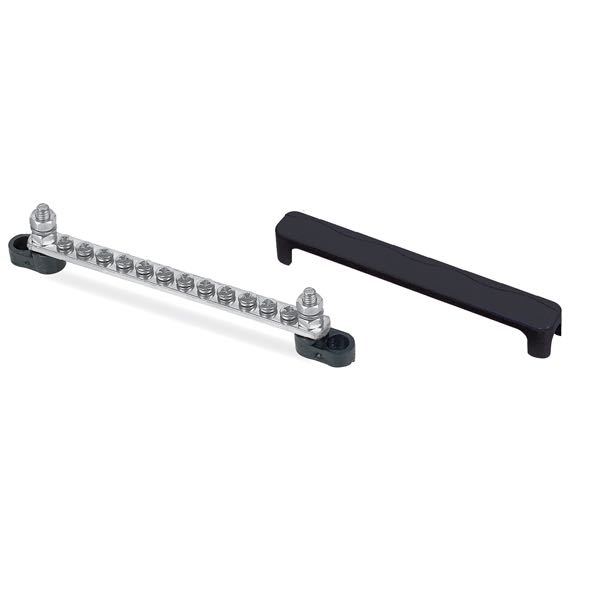 BEP terminal block x12 with cover black