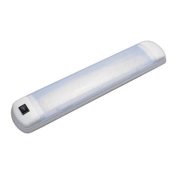 LED lighting fixture white ABS, 2 x 54 LED warm, 12 and 24 V
