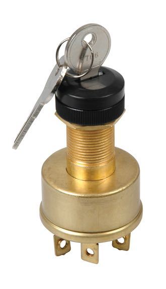 Ignition switch 3-position with rubber and brass housing