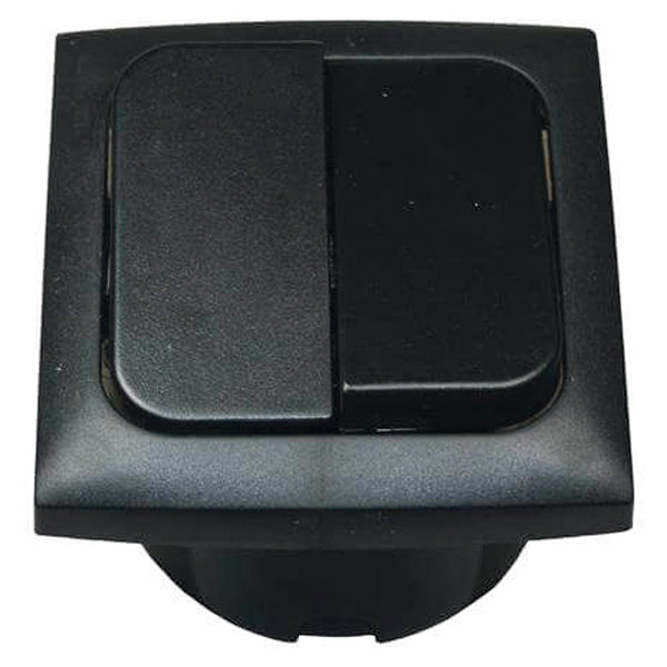Double 220V flush-mounted switch, black