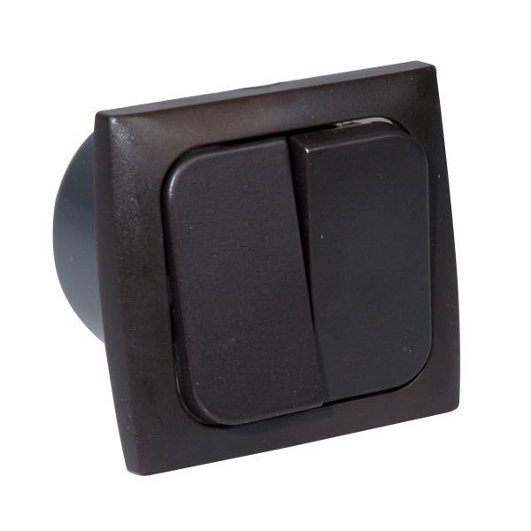 Double switch 220 V for flush mounting complete brown