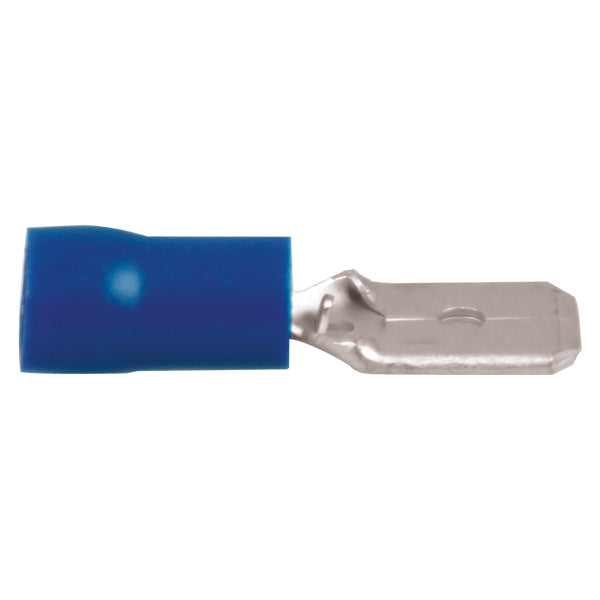 Flatstiftskontakt hane blå 6,4x0,8 mm-100