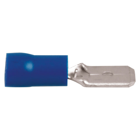 Flatstiftskontakt hane blå 6,4x0,8 mm-100