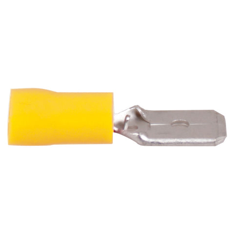 Flatstiftskontakt hane gul 6,4x0,8 mm-100