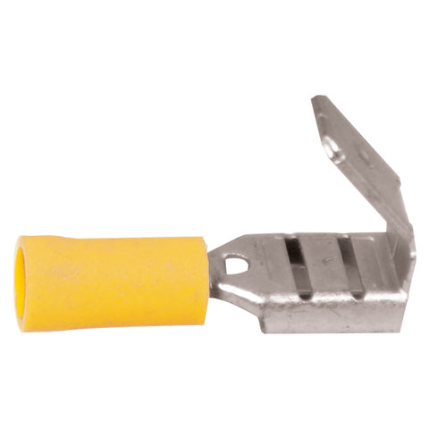 Flatstiftskontakt hane gul 6,4x0,8 mm - 100 st