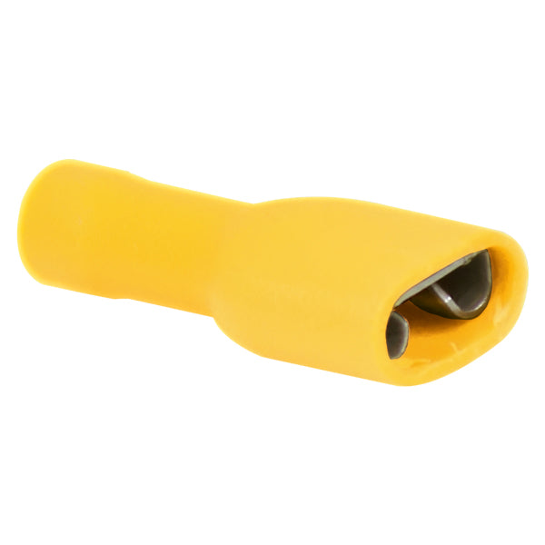 Flatstiftskontakt isolerad gul 6,4x0,8 mm - 100 st