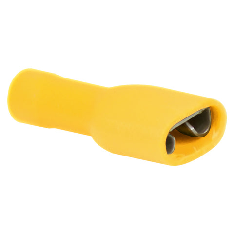 Flatstiftskontakt isolerad gul 6,4x0,8 mm - 100 st