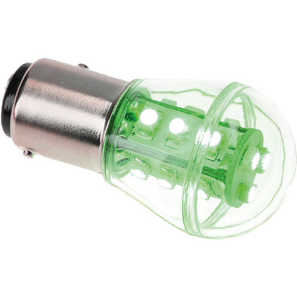 Nauticled lanternLED BAY15D Ø25x48mm 10-35Vdc 1.2/15W green