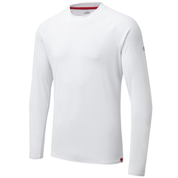 Gill UV011 Herr UV Tec T-Shirt Lång Vit Str XS
