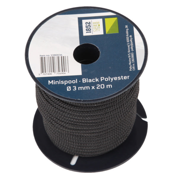 1852 Mini Reel Black Polyester Ø3mm x 20m 9pcs/pack