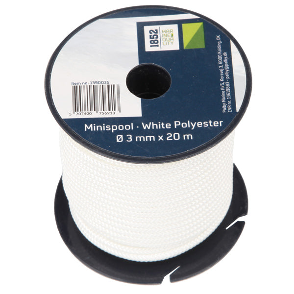 1852 Mini Spool White Polyester Ø3mm x 20m 9pcs/pack