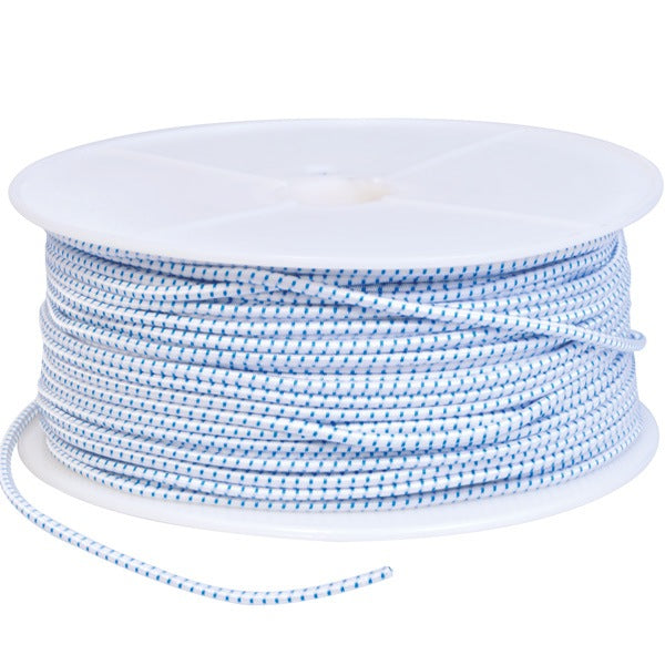 Elastic cord white/black 10 mm - 100 m