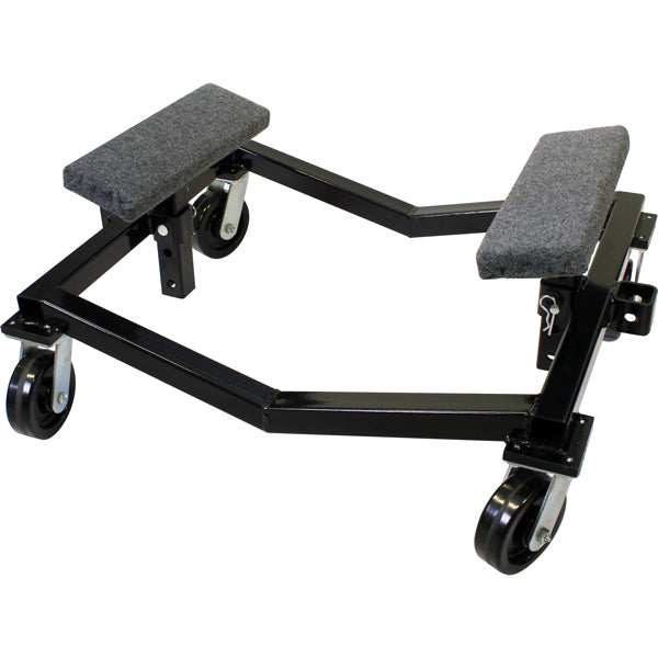 Boat trolley, black steel 1500 kg with 2 fabric supports
