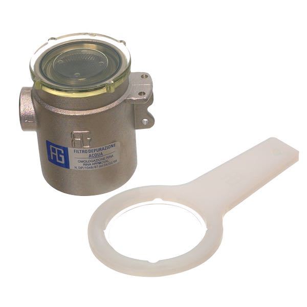 Water filter c.w. brass 3/4" yacht